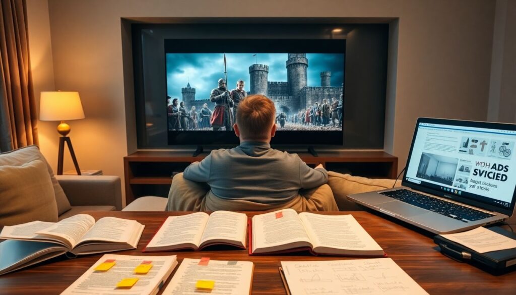 Исторические фильмы: реконструкция эпох и бытовых деталей - иллюстрация