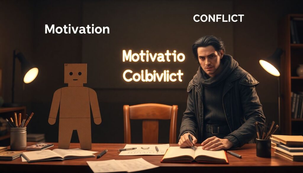 Психология персонажей: мотивация и конфликт - иллюстрация