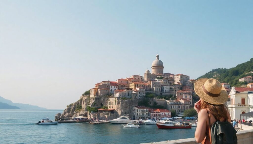 Кинематографический дорожный маршрут по городам мира - иллюстрация